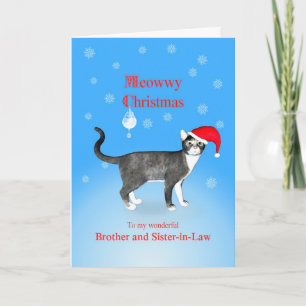 För broder och svägerska Meowwy jul Helgkort