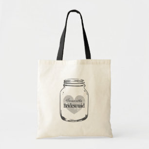 För bröllopbrudtärna för lantligt land chic tote tygkasse