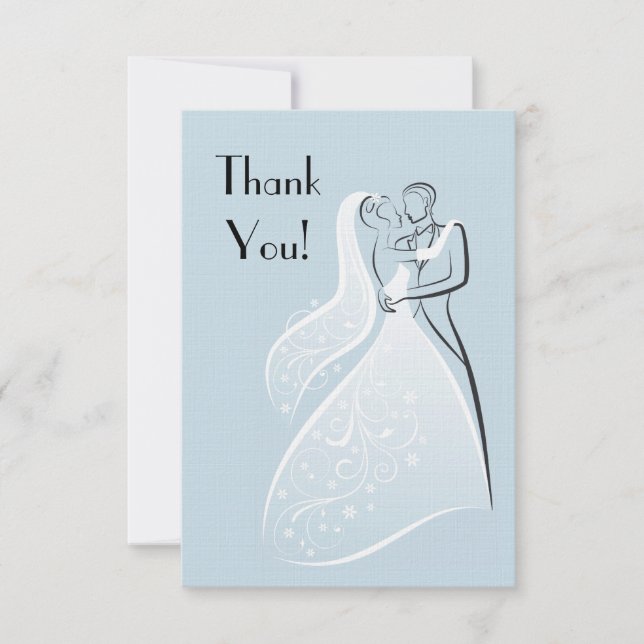 För bröllopdansare för blått Retro tack Kort (Framsida)