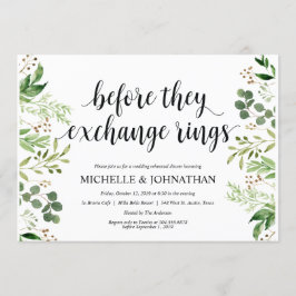 För brölloprepetition middag för grönska lantliga inbjudningar