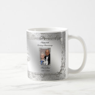För bröllopsdagfoto för elegant 60th mugg för
