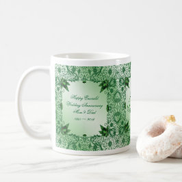 För bröllopsdagkaffe för elegant 55th mugg