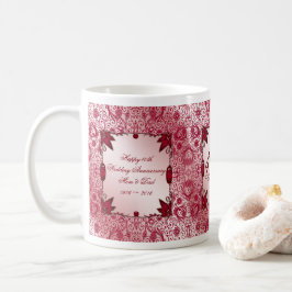 För bröllopsdagkaffe för Ruby 40th mugg