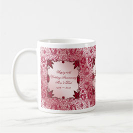För bröllopsdagkaffe för Ruby 40th mugg