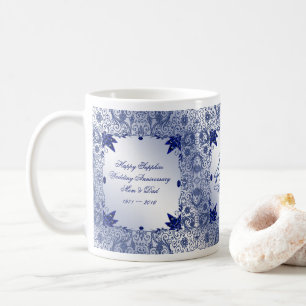 För bröllopsdagkaffe för safir 45th mugg