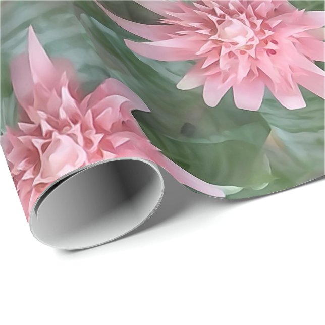 För Bromeliad för blommar rosa sjal gåva Presentpapper (Rullad Hörn)