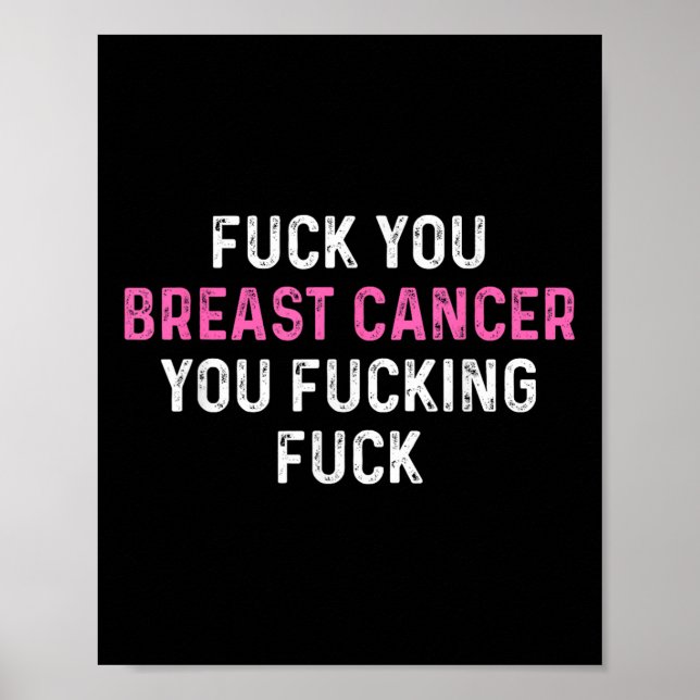 För bröstcancer Funny bröstcancermedvetenhet Poster (Framsidan)