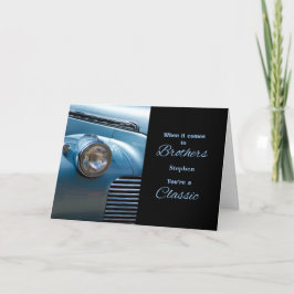 för Brother Blue Classic Car ThMeed Birthday Kort