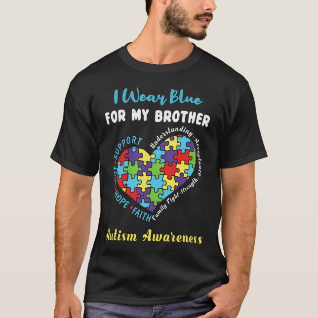 För Brother Blue Speciell Autism Awareness T Shirt (Framsida)