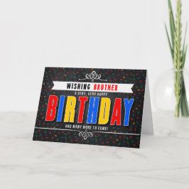 för Brother Colorful Chalkboard Birthday Text Kort