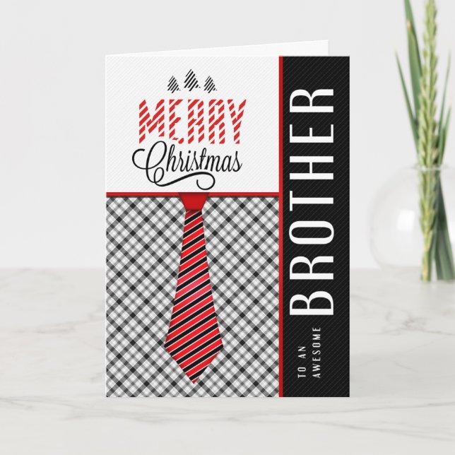 för Brother God jul Masculine Necktie Helgkort (Framsida)