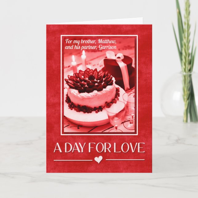 för Brother och hans partner på Alla hjärtans dag Helgkort (Framsida)