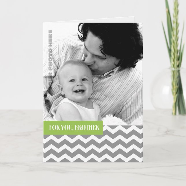 För Brother på Fars dag-Anpassningsbarnas fotokort Kort (Framsida)