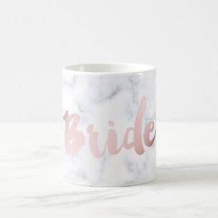 för brud" vit för elegant faux rosa guld- marmor " kaffemugg