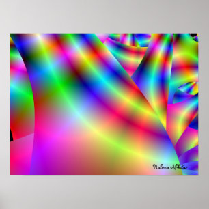 för brytningvägg för regnbåge 3d konst av Hali Poster