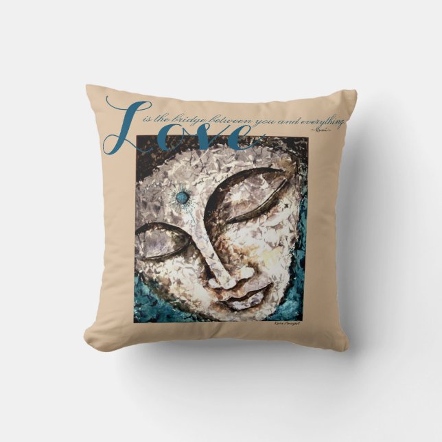 För Buddha för Rumi kärlekcitationstecken Kudde (Framsida)