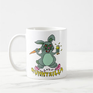 För Bunnyzilla för rolig påskhare gullig teckna Kaffemugg