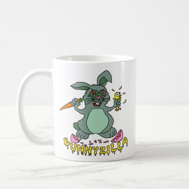 För Bunnyzilla för rolig påskhare gullig tecknad Kaffemugg (Vänster)