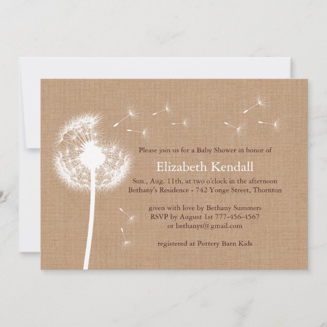 För Burlapbaby shower för bäst önskemål Inbjudningar (Framsida)