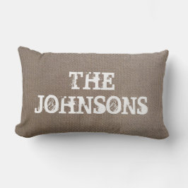 För burlaplumbar för lantligt land chic dekorativ lumbarkudde