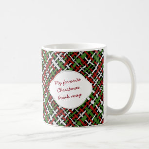 För Burlapmönster för jul grafisk vävd text Kaffemugg