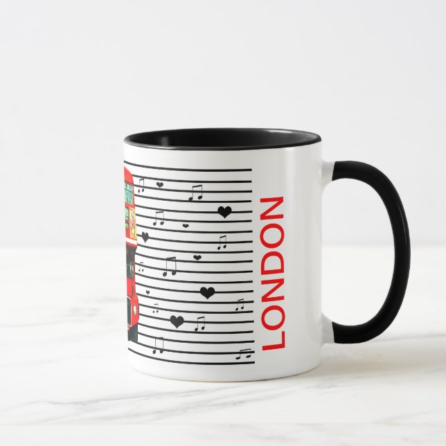 För busshjärtor för mugg röd musik (Höger)