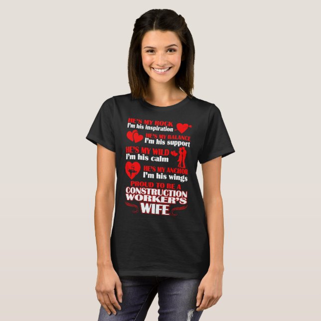 För byggnadsarbetarefru för sten stolt Tshirt Tee (Hel framsida)