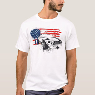 För Camaro för flagga för amerikanmuskelUSA T-shirt