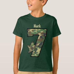 för Camo för 7:efödelsedagpojke namn V01 T Shirt