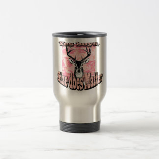 För Camo för flickakvinnakvinnor rosa mugg för