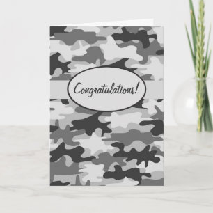 För Camo för grå färg beställnings- svart grattis Kort