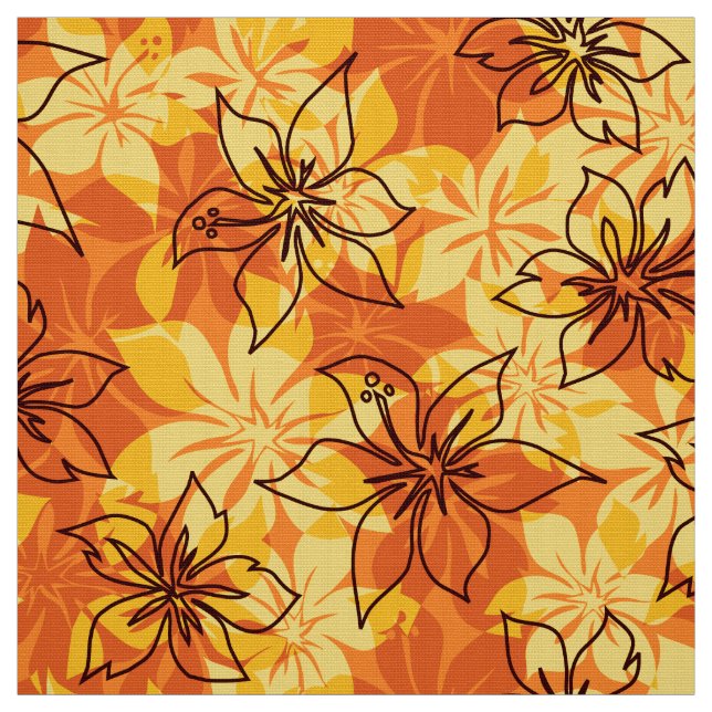 För Camo för Olowalu hibiskus hawaianskt tryck Tyg (Provkarta)