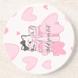 For Cat Lovers & Readers – Bookish Drink Coaster Underlägg