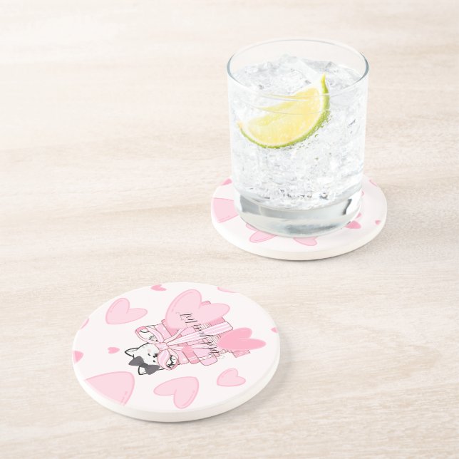 For Cat Lovers & Readers – Bookish Drink Coaster Underlägg (Sidan)