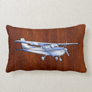 För Cessna för flygplanklassikerkrom mahogny fly Lumbarkudde