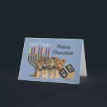 För Chanukah för Yorkshire Terrier menora Dreidel Helgkort<br><div class="desc">Att minnas familjen och vänner under den Chanukah säsongen är ett underbart långt som ska hållas i handlag med folket som du älskar och att bry sig omkring. Jag skapade dessa hundChanukah kort med kärlek, och omsorg och I-förmiddagen någon, som älskar hundar, ska sure som, glädjas för att motta dem....</div>