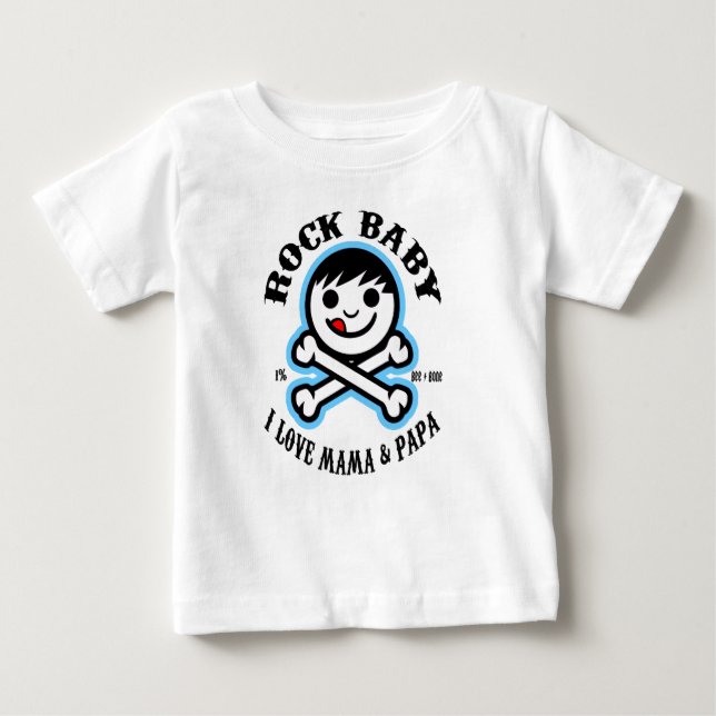 FOR CHARITY! Baby T-Shirt ROCK BABY - Bee & Bone (Framsida)