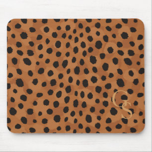 För cheetahtryck för chic brun monogram musmatta