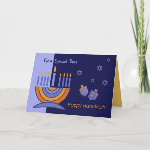 För Chef på Hanukkah-hälsningskort Helgkort