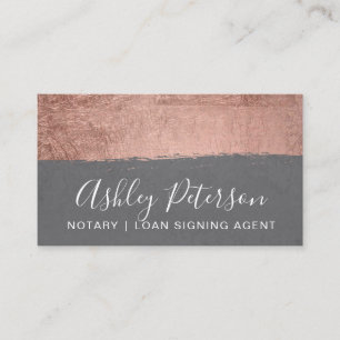 För chic rosa guld- penseldrag typografigrå fär visitkort