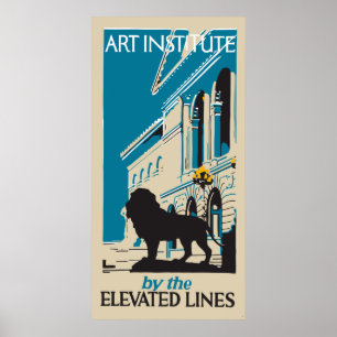 För Chicago för Retro konstinstitut annons Poster