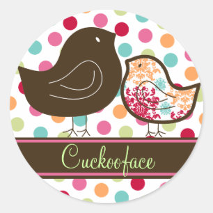 För chickparty för nyckfull söt godis damastast runt klistermärke