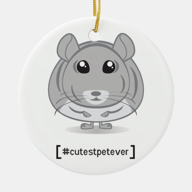 För Chinchilla mest gullig för husdjur prydnad Julgransprydnad Keramik (Framsidan)