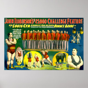 För cirkusShow för stark manar affisch för vintage