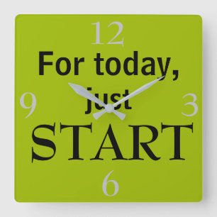 För citationstecken för START för today kallt Fyrkantig Klocka