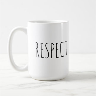 För citationsteckenkaffe för respekt inspirera kaffemugg