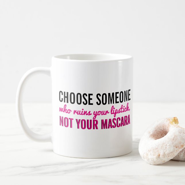 För citationsteckenläppstift för typografi | kaffemugg (Med munk)