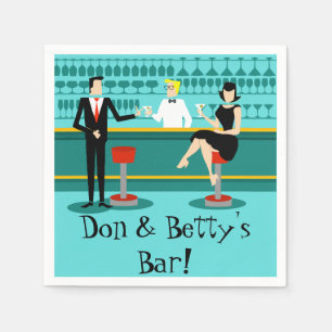 För cocktailbarpapper för anpassade Retro Pappersservett