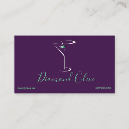 För coctailMartini för diamant grön olivgrön Visitkort