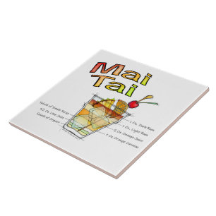 FÖR COCTAILRECEPT FÖR MAI TAI KONST KAKELPLATTA